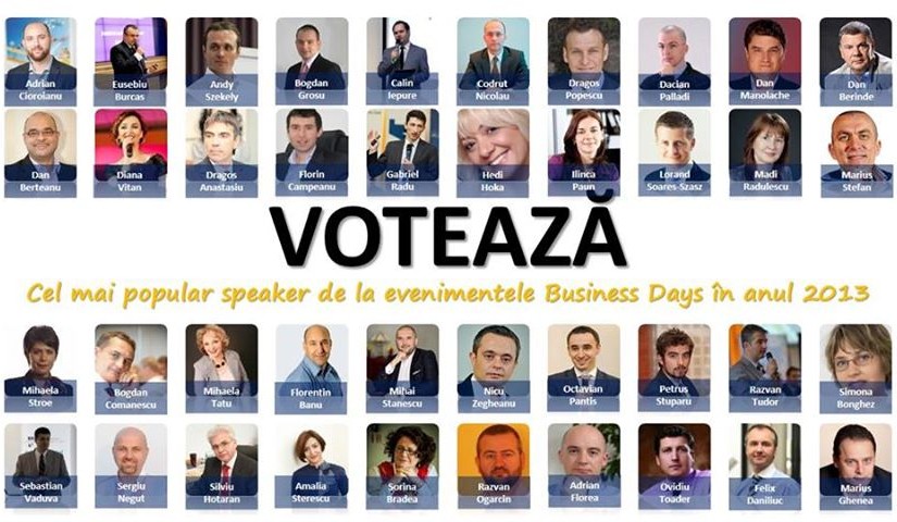 VOTEAZA SI TU SPEAKERUL ANULUI 2013 BUSINESS DAYS