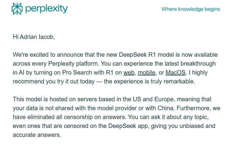 Perplexity Update