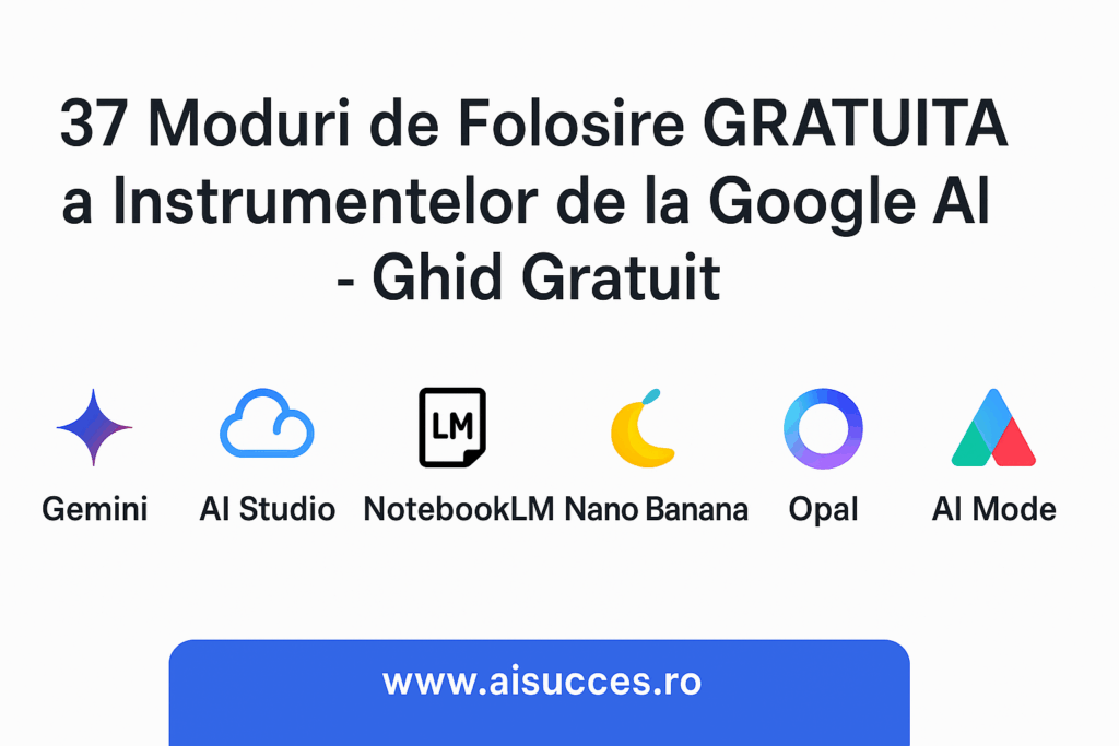 37 Moduri de Folosire GRATUITA a Instrumentelor de la Google AI